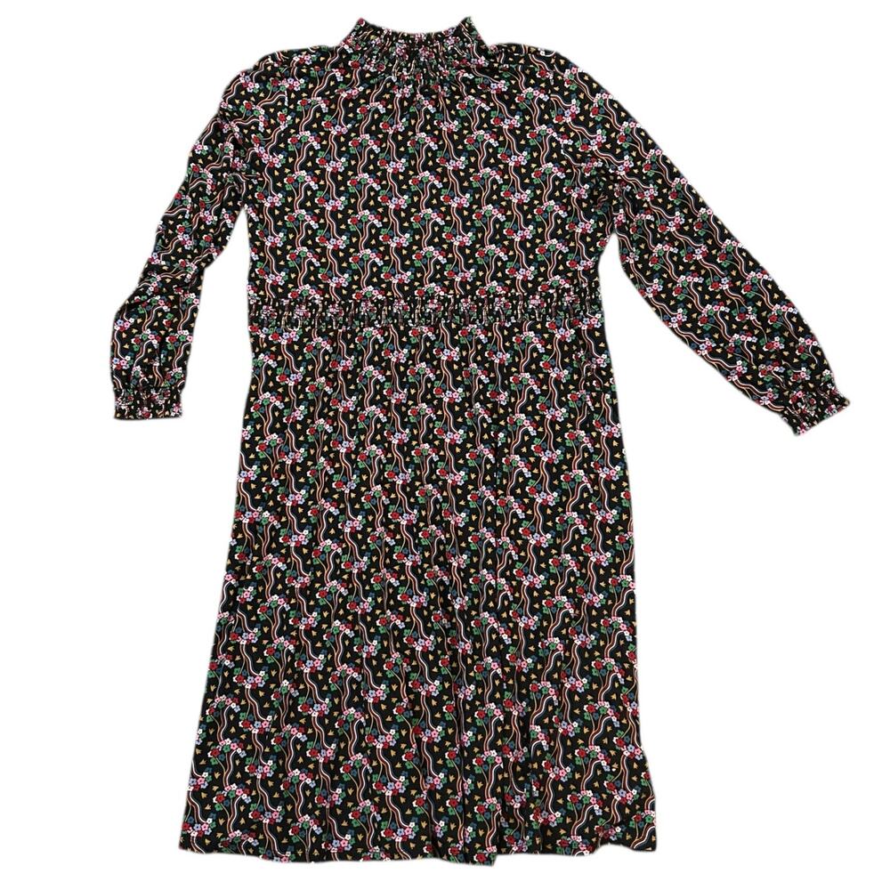 Boden Alice Long Sleeve Floral Jersey Midi Dress Womens 16 Long Preppy Boho - Picture 8 of 9